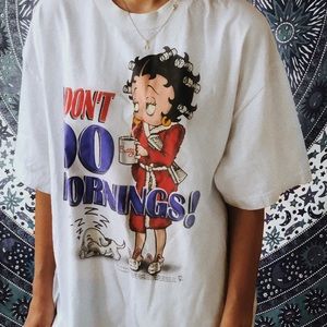 Vintage Betty Boop  Shirt Coffee Cute Unique Cool